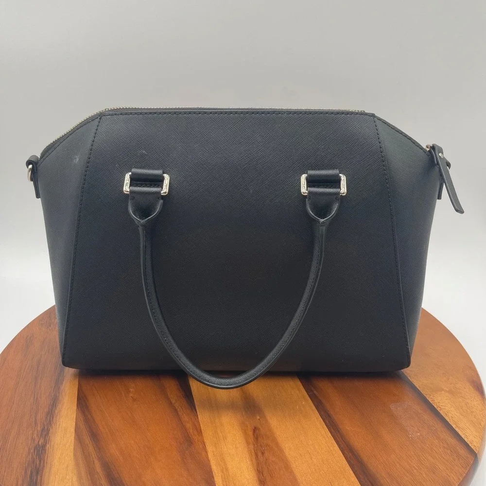 Kate Spade‎ Black Leather Satchel Handbag Purse With Crossbody Strap